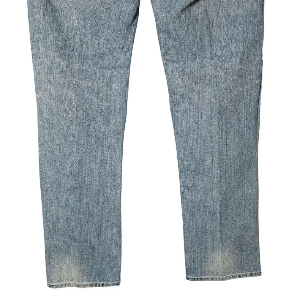 True Religion Mens Y2K Light Wash Boot Cut Flap Pockets Faded Jeans 36 USA